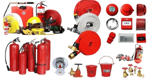 Fire extinguishers, hoses, alarms and fire-fighting equipment