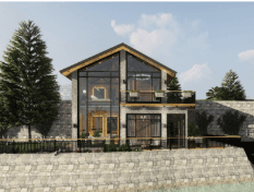 Timber and glass chalet-style villa, Pine City