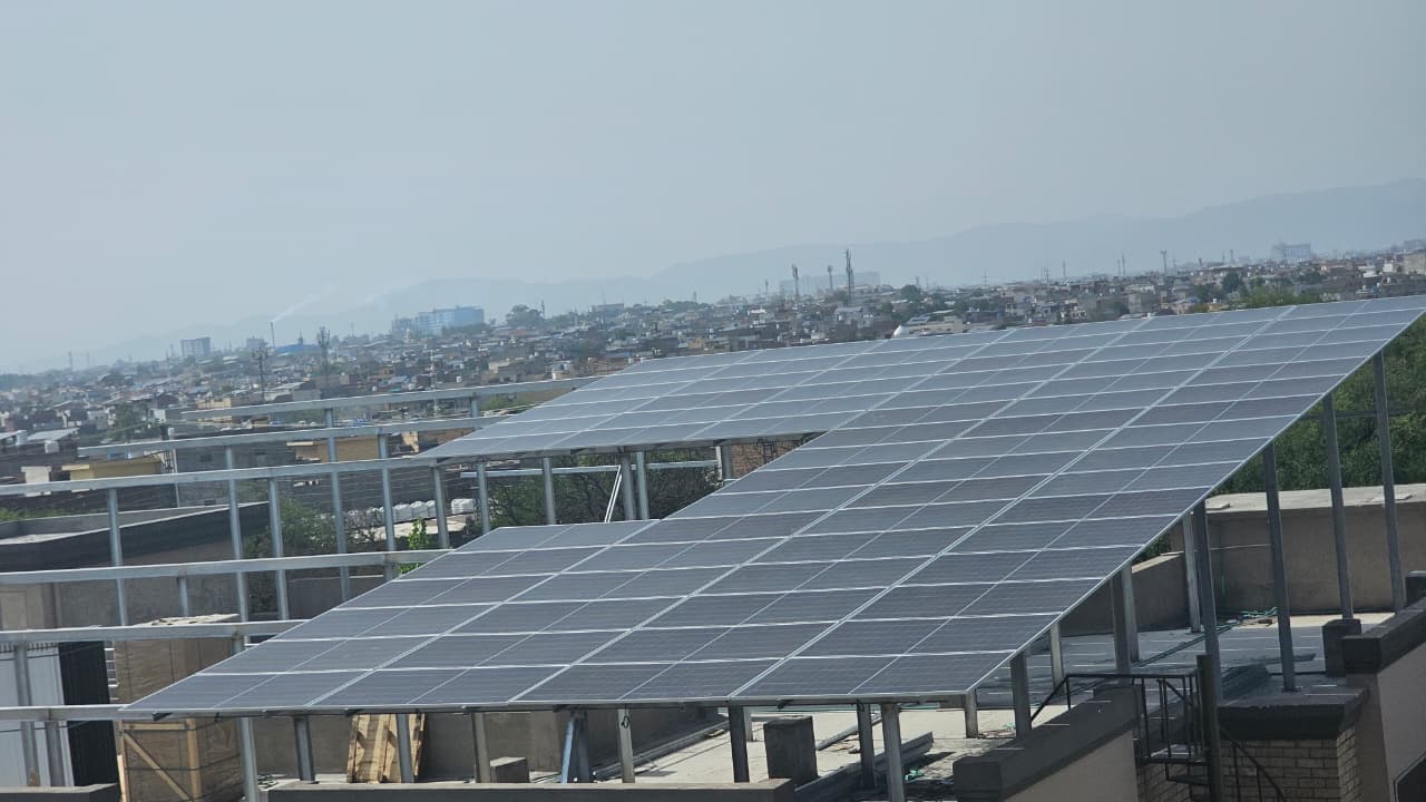 Rooftop solar power system installed by Wield Developers